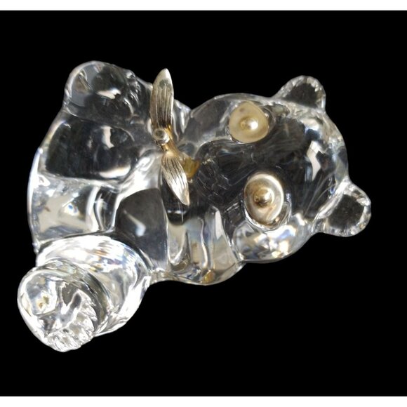 Igor Carl Faberge Panda Bear Paperweight Glass Art Signed 1989 FM Made in France - Picture 4 of 16